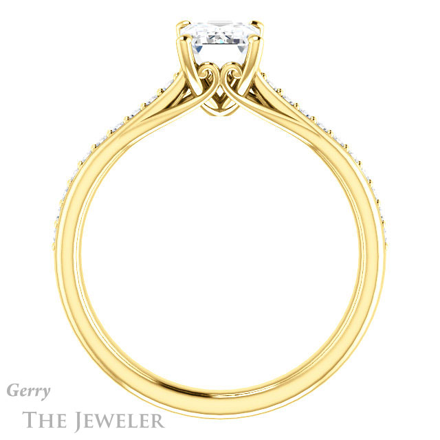 Emerald Cut Forever Brilliant Moissanite Engagement Ring #GTJ1238-emerald-fb-y