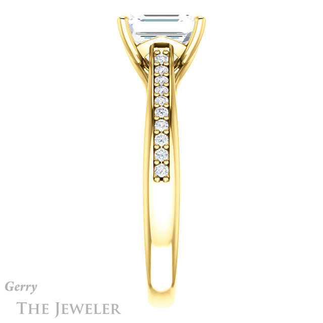 Emerald Cut Forever Brilliant Moissanite Engagement Ring #GTJ1238-emerald-fb-y