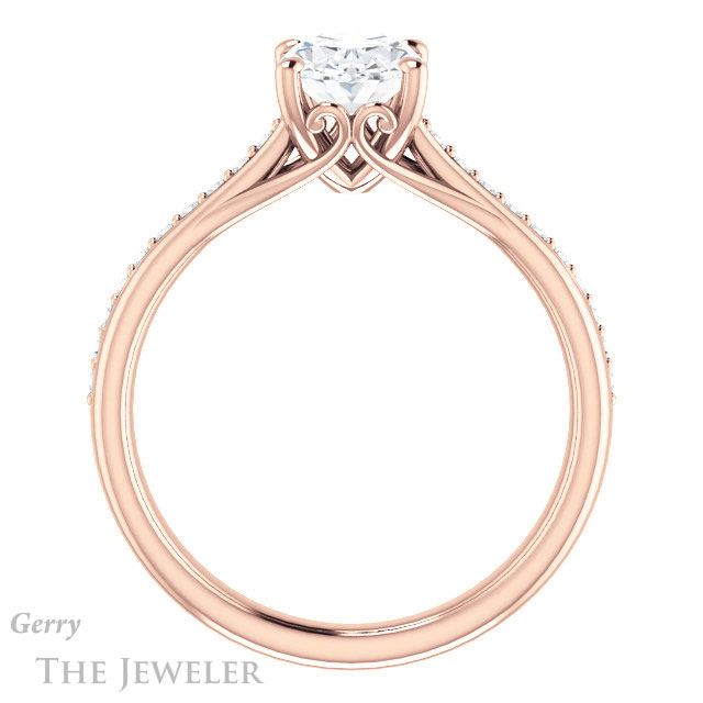 Oval Shaped Forever One Moissanite Engagement Ring #GTJ1238-oval-fo-r