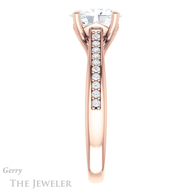 Oval Shaped Forever One Moissanite Engagement Ring #GTJ1238-oval-fo-r