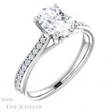 Oval Shaped Forever One Moissanite Engagement Ring #GTJ1238-oval-fo-w