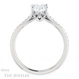 Oval Shaped Forever One Moissanite Engagement Ring #GTJ1238-oval-fo-w