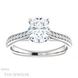 Oval Shaped Forever One Moissanite Engagement Ring #GTJ1238-oval-fo-w