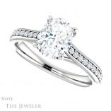 Oval Shaped Forever One Moissanite Engagement Ring #GTJ1238-oval-fo-w