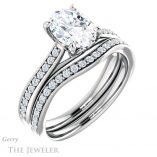 Oval Shaped Forever One Moissanite Engagement Ring #GTJ1238-oval-fo-w