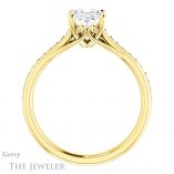Oval Shaped Forever One Moissanite Engagement Ring #GTJ1238-oval-fo-y