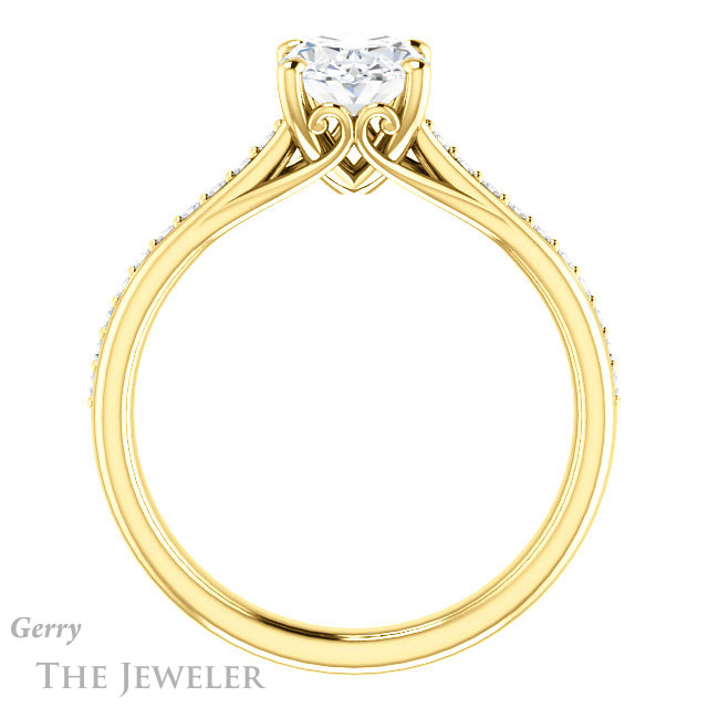 Oval Shaped Forever One Moissanite Engagement Ring #GTJ1238-oval-fo-y