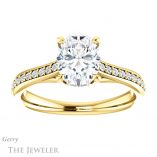 Oval Shaped Forever One Moissanite Engagement Ring #GTJ1238-oval-fo-y