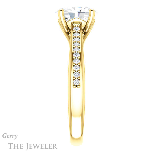 Oval Shaped Forever One Moissanite Engagement Ring #GTJ1238-oval-fo-y