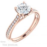 Round Cut Forever One Moissanite Engagement Ring #GTJ1238-round-fo-r