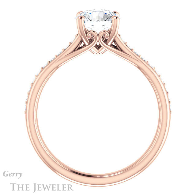 Round Cut Forever One Moissanite Engagement Ring #GTJ1238-round-fo-r