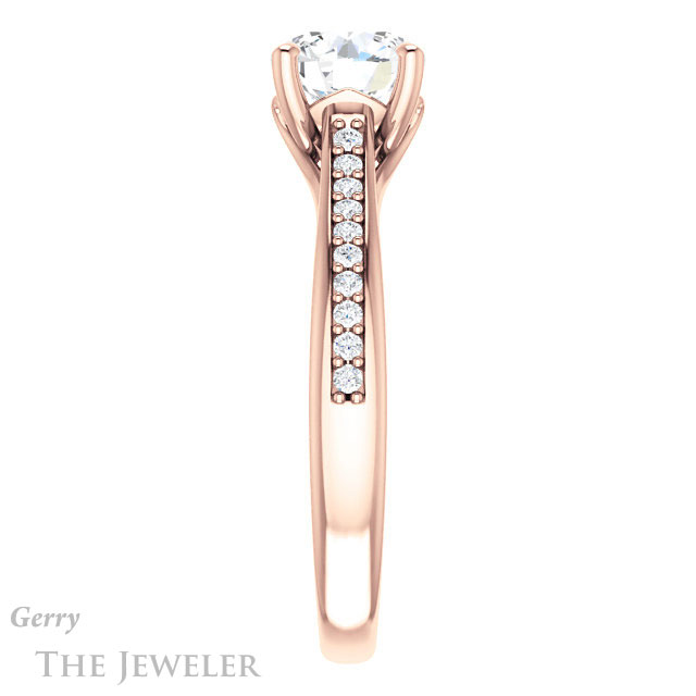 Round Cut Forever One Moissanite Engagement Ring #GTJ1238-round-fo-r