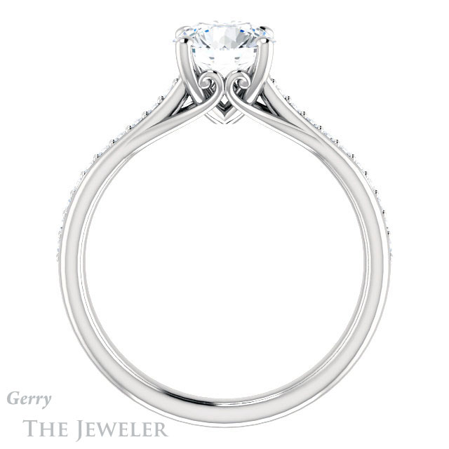 Round Cut Forever One Moissanite Engagement Ring #GTJ1238-round-fo-w 2 Round Cut Forever One Moissanite Engagement Ring #GTJ1238-round-fo-w