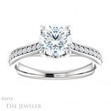 Round Cut Forever One Moissanite Engagement Ring #GTJ1238-round-fo-w 1 Round Cut Forever One Moissanite Engagement Ring #GTJ1238-round-fo-w