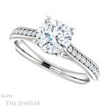 Round Cut Forever One Moissanite Engagement Ring #GTJ1238-round-fo-w 5 Round Cut Forever One Moissanite Engagement Ring #GTJ1238-round-fo-w
