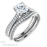 Round Cut Forever One Moissanite Engagement Ring #GTJ1238-round-fo-w 6 Round Cut Forever One Moissanite Engagement Ring #GTJ1238-round-fo-w