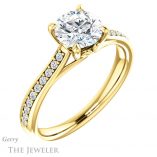 Round Cut Forever One Moissanite Engagement Ring #GTJ1238-round-fo-y 4 Round Cut Forever One Moissanite Engagement Ring #GTJ1238-round-fo-y