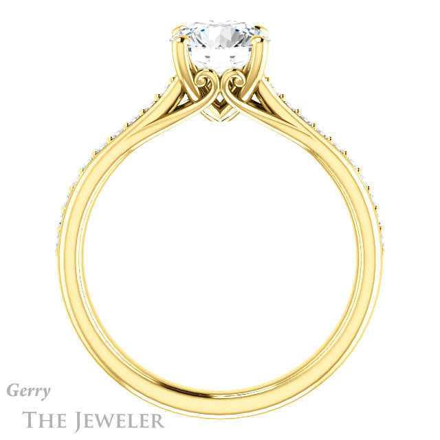 Round Cut Forever One Moissanite Engagement Ring #GTJ1238-round-fo-y 2 Round Cut Forever One Moissanite Engagement Ring #GTJ1238-round-fo-y