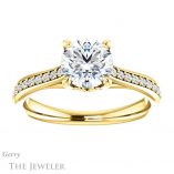 Round Cut Forever One Moissanite Engagement Ring #GTJ1238-round-fo-y 1 Round Cut Forever One Moissanite Engagement Ring #GTJ1238-round-fo-y
