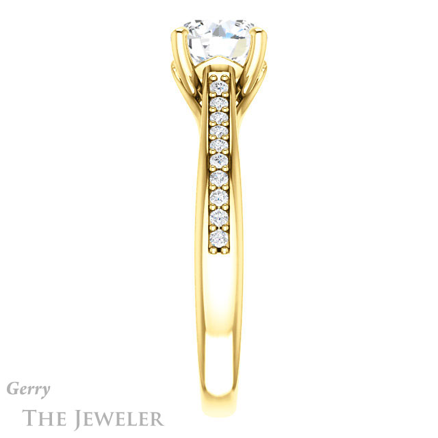 Round Cut Forever One Moissanite Engagement Ring #GTJ1238-round-fo-y 3 Round Cut Forever One Moissanite Engagement Ring #GTJ1238-round-fo-y