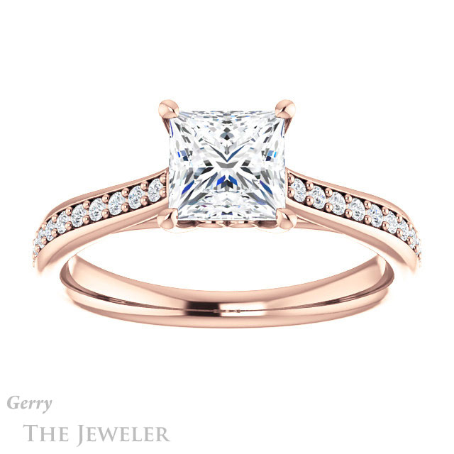 Princess Cut Forever One Moissanite Engagement Ring #GTJ1238-square-fo-r