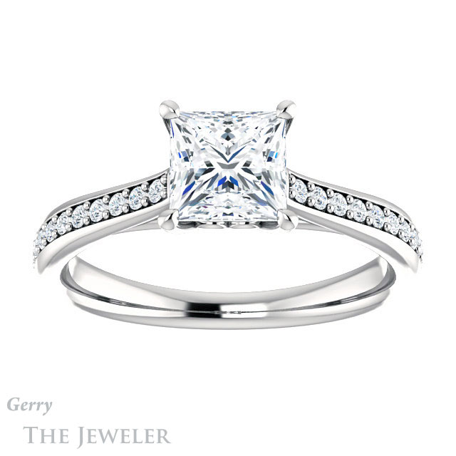 Princess Cut Forever One Moissanite Engagement Ring #GTJ1238-square-fo-w