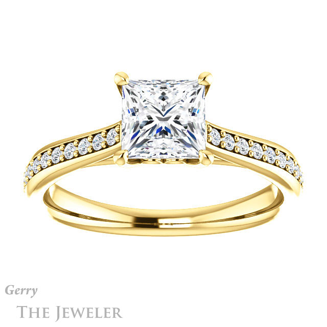 Princess Cut Forever One Moissanite Engagement Ring #GTJ1238-square-fo-y 1 Princess Cut Forever One Moissanite Engagement Ring #GTJ1238-square-fo-y