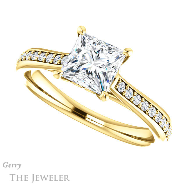 Princess Cut Forever One Moissanite Engagement Ring #GTJ1238-square-fo-y 5 Princess Cut Forever One Moissanite Engagement Ring #GTJ1238-square-fo-y