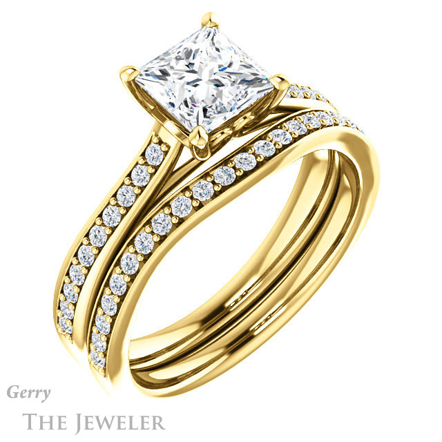 Princess Cut Forever One Moissanite Engagement Ring #GTJ1238-square-fo-y 6 Princess Cut Forever One Moissanite Engagement Ring #GTJ1238-square-fo-y