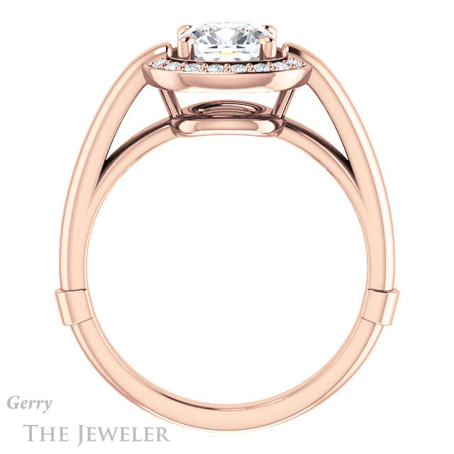 Cushion Cut Forever One Moissanite Engagement Ring #GTJ1239-cushion-fo-r | Gerry The Jeweler Cushion Cut Forever One Moissanite Engagement Ring #GTJ1239-cushion-fo-r