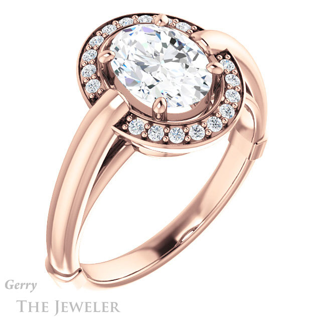 Oval Shaped Forever One Moissanite Engagement Ring #GTJ1239-oval-fo-r | Gerry The Jeweler Oval Shaped Forever One Moissanite Engagement Ring #GTJ1239-oval-fo-r