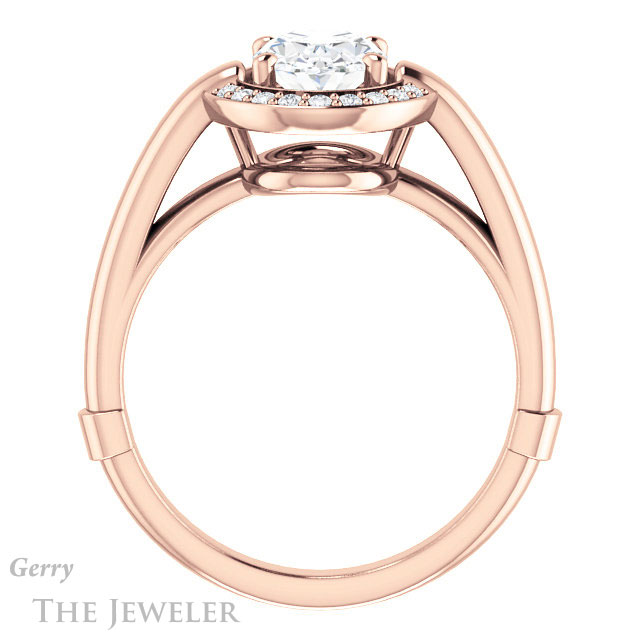 Oval Shaped Forever One Moissanite Engagement Ring #GTJ1239-oval-fo-r | Gerry The Jeweler Oval Shaped Forever One Moissanite Engagement Ring #GTJ1239-oval-fo-r