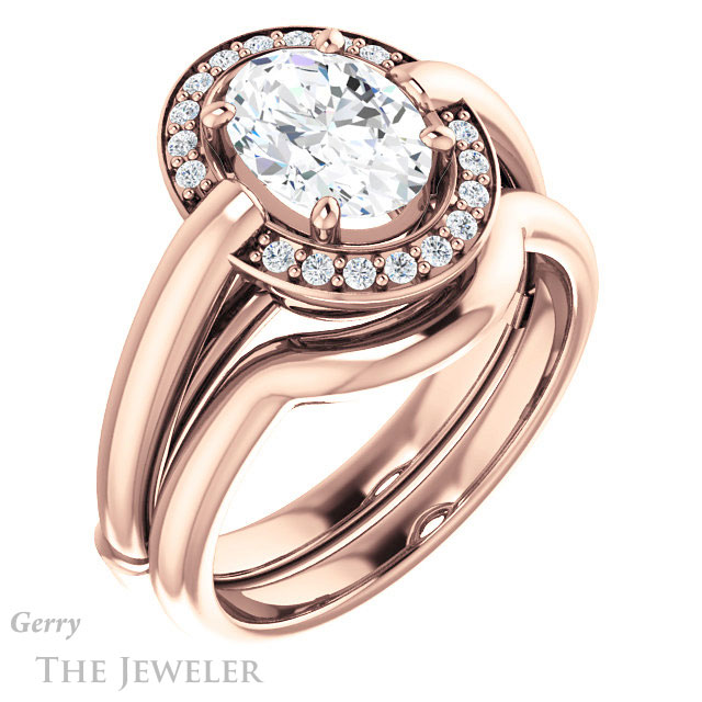 Oval Shaped Forever One Moissanite Engagement Ring #GTJ1239-oval-fo-r | Gerry The Jeweler Oval Shaped Forever One Moissanite Engagement Ring #GTJ1239-oval-fo-r