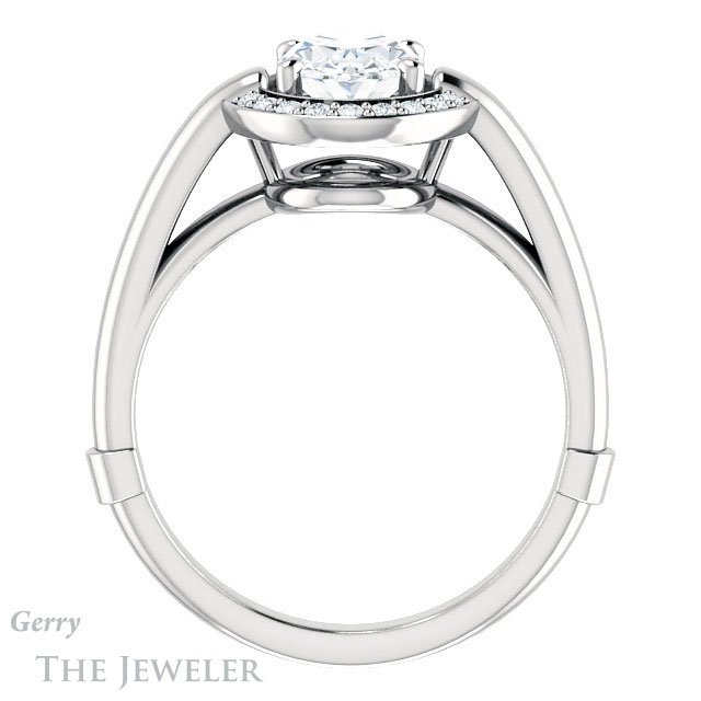 Oval Shaped Forever One Moissanite Engagement Ring #GTJ1239-oval-fo-w | Gerry The Jeweler Oval Shaped Forever One Moissanite Engagement Ring #GTJ1239-oval-fo-w