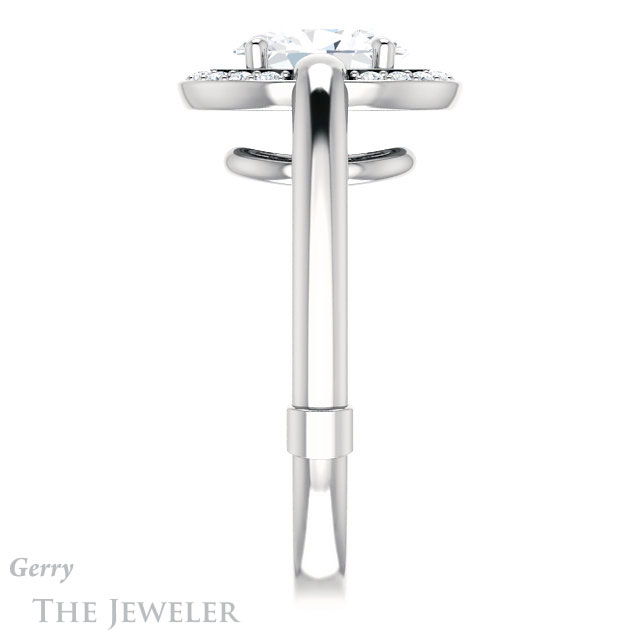 Oval Shaped Forever One Moissanite Engagement Ring #GTJ1239-oval-fo-w | Gerry The Jeweler Oval Shaped Forever One Moissanite Engagement Ring #GTJ1239-oval-fo-w