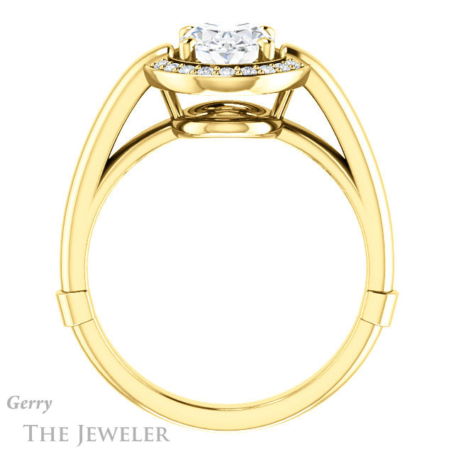 Oval Shaped Forever One Moissanite Engagement Ring #GTJ1239-oval-fo-y | Gerry The Jeweler Oval Shaped Forever One Moissanite Engagement Ring #GTJ1239-oval-fo-y