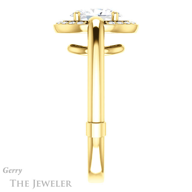 Oval Shaped Forever One Moissanite Engagement Ring #GTJ1239-oval-fo-y | Gerry The Jeweler Oval Shaped Forever One Moissanite Engagement Ring #GTJ1239-oval-fo-y