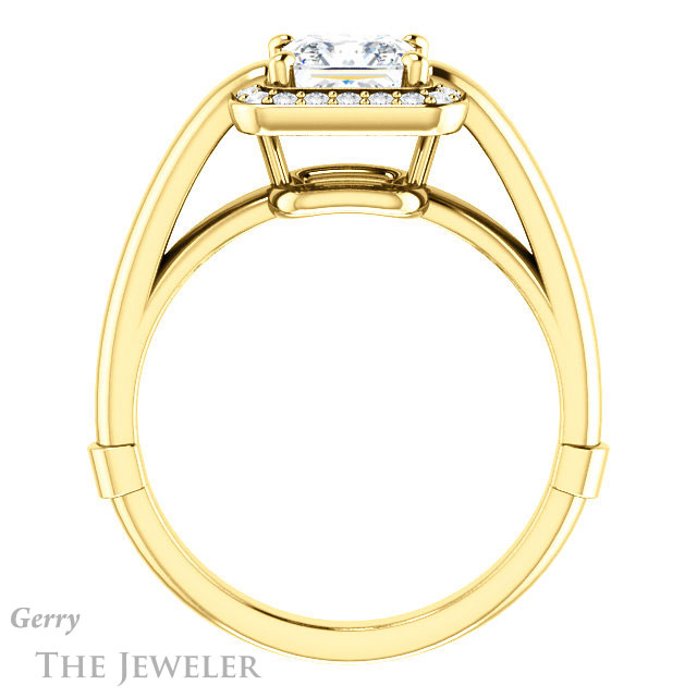 Princess Cut Forever One Moissanite Engagement Ring #GTJ1239-square-fo-y | Gerry The Jeweler Princess Cut Forever One Moissanite Engagement Ring #GTJ1239-square-fo-y