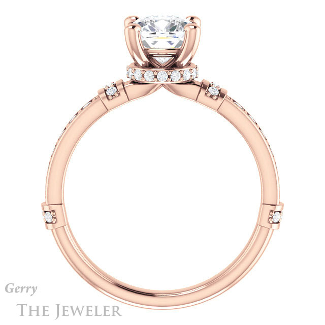 Cushion Cut Forever One Moissanite Engagement Ring #GTJ1240-cushion-fo-r