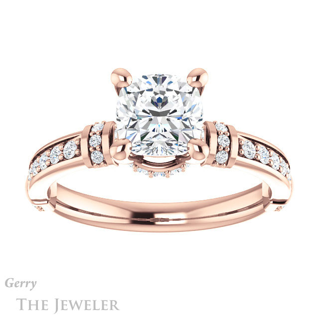 Cushion Cut Forever One Moissanite Engagement Ring #GTJ1240-cushion-fo-r
