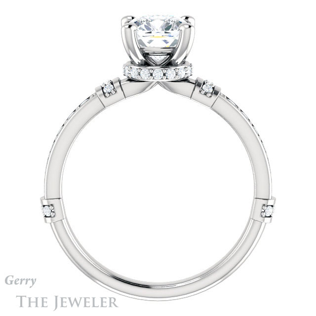 Cushion Cut Forever One Moissanite Engagement Ring #GTJ1240-cushion-fo-w