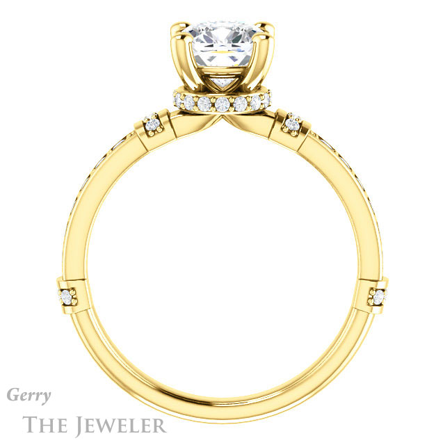 Cushion Cut Forever One Moissanite Engagement Ring #GTJ1240-cushion-fo-y