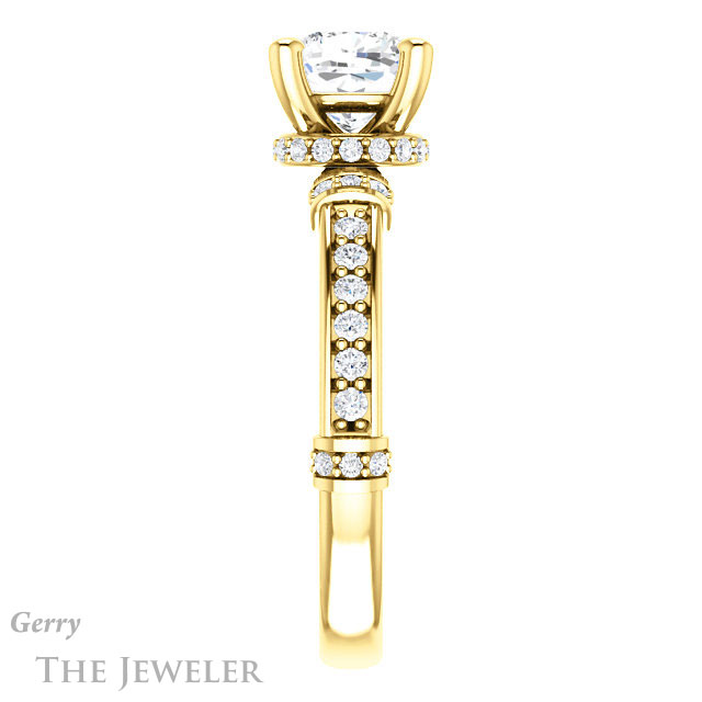 Cushion Cut Forever One Moissanite Engagement Ring #GTJ1240-cushion-fo-y