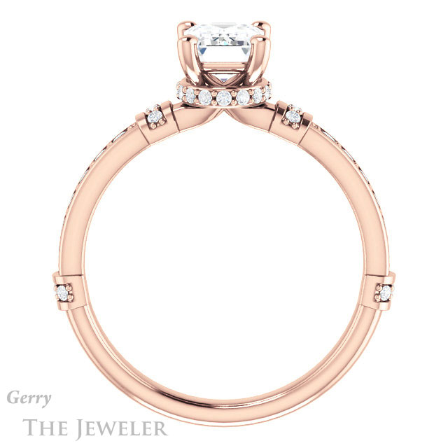 Emerald Cut Forever Brilliant Moissanite Engagement Ring #GTJ1240-emerald-fb-r