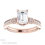 Emerald Cut Forever Brilliant Moissanite Engagement Ring #GTJ1240-emerald-fb-r
