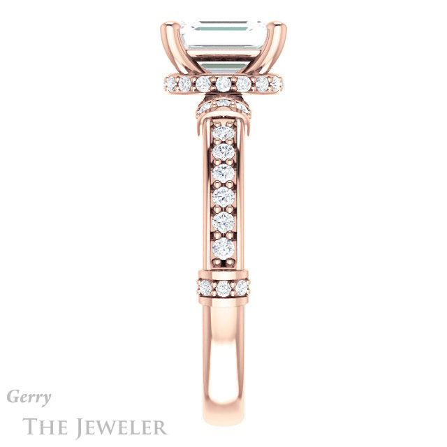 Emerald Cut Forever Brilliant Moissanite Engagement Ring #GTJ1240-emerald-fb-r
