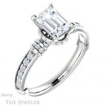Emerald Cut Forever Brilliant Moissanite Engagement Ring #GTJ1240-emerald-fb-w