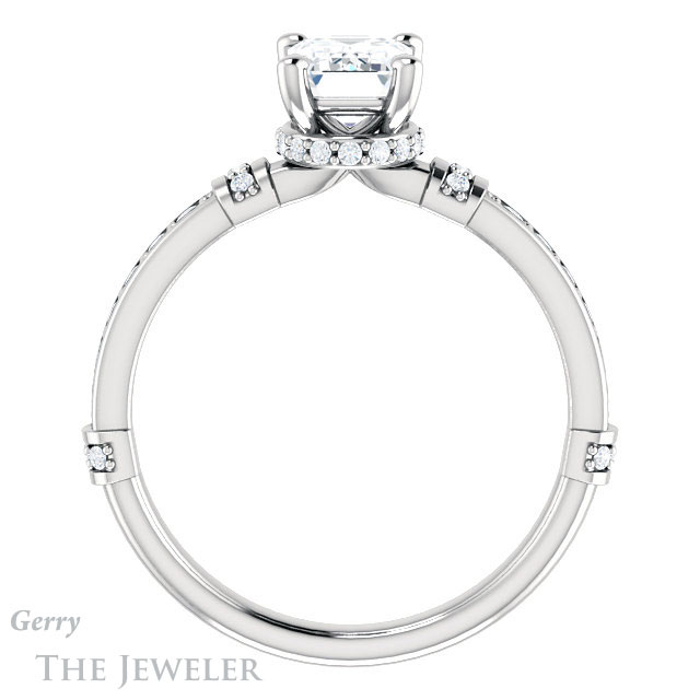 Emerald Cut Forever Brilliant Moissanite Engagement Ring #GTJ1240-emerald-fb-w