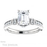 Emerald Cut Forever Brilliant Moissanite Engagement Ring #GTJ1240-emerald-fb-w