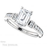 Emerald Cut Forever Brilliant Moissanite Engagement Ring #GTJ1240-emerald-fb-w